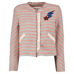 Sandro Striped Embroidered Jacket Size L