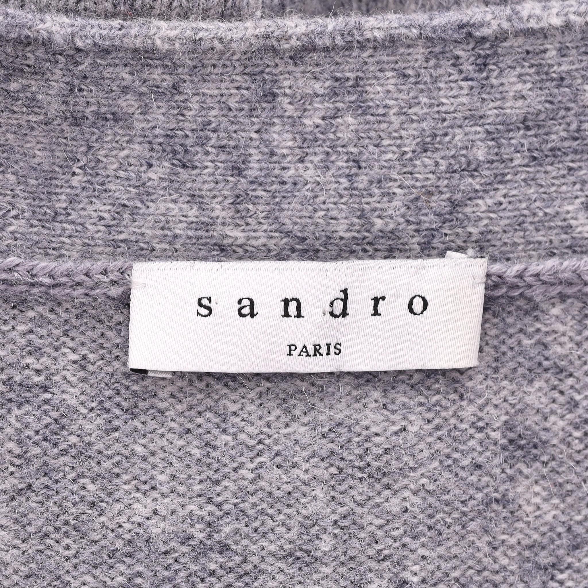 Women's Sandro Striped-Sleeve Wool Jumper