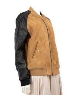 Sandro Suede & Leather Bomber Jacket Size XL