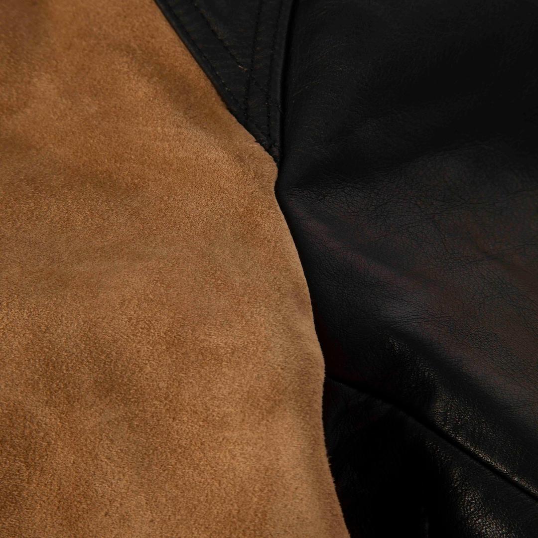 Sandro Suede & Leather Bomber Jacket Size XL In Good Condition In London, GB