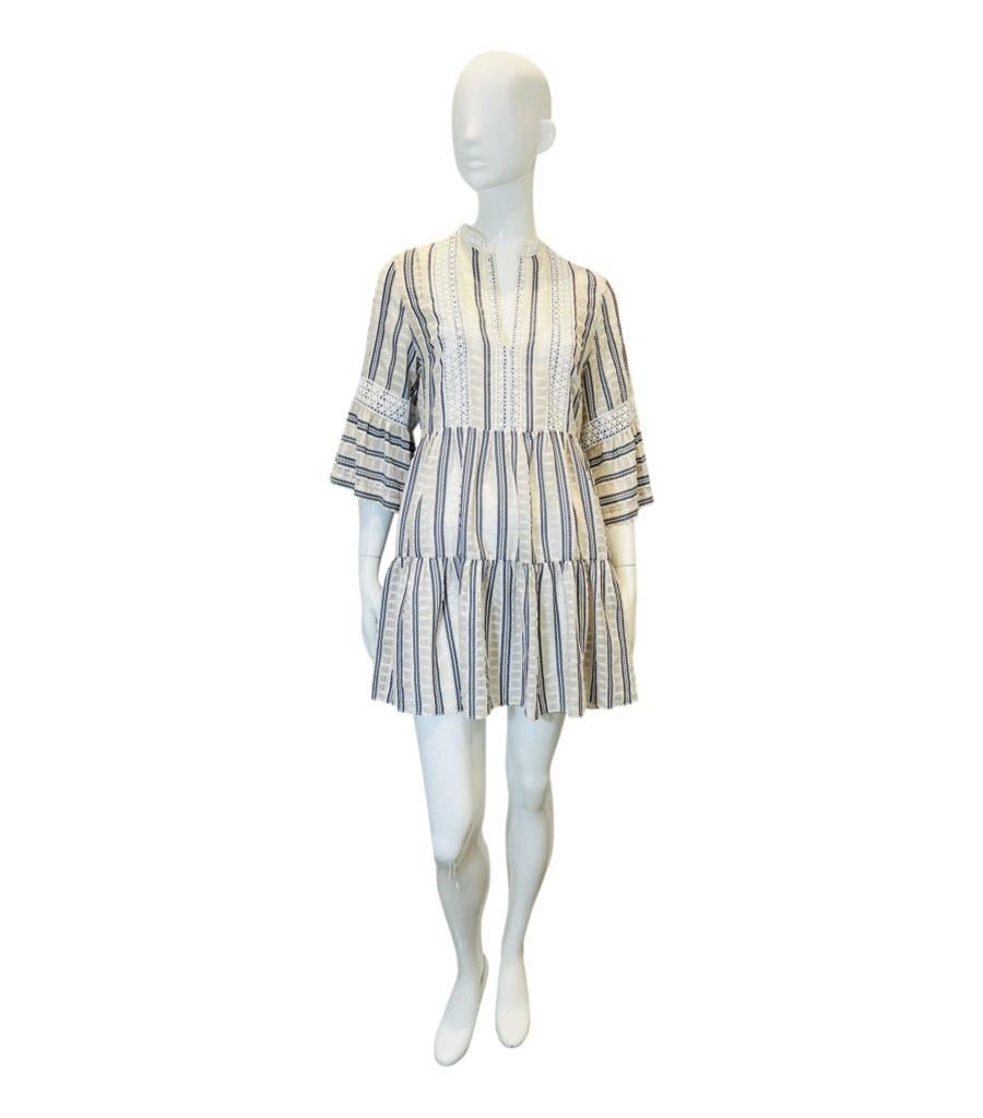 Sandro Tiered Lace Trimmed Dress

Ivory mini dress designed with lace embroidery in white and navy vertical prints.

Featuring wide sleeves and V-Neckline. Rrp £350

Size – 40FR

Condition – Very Good (Mark to the front)

Composition – 100% Polyester