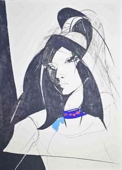 Jeune femme - Lithographie de Sandro Trotti - 1980