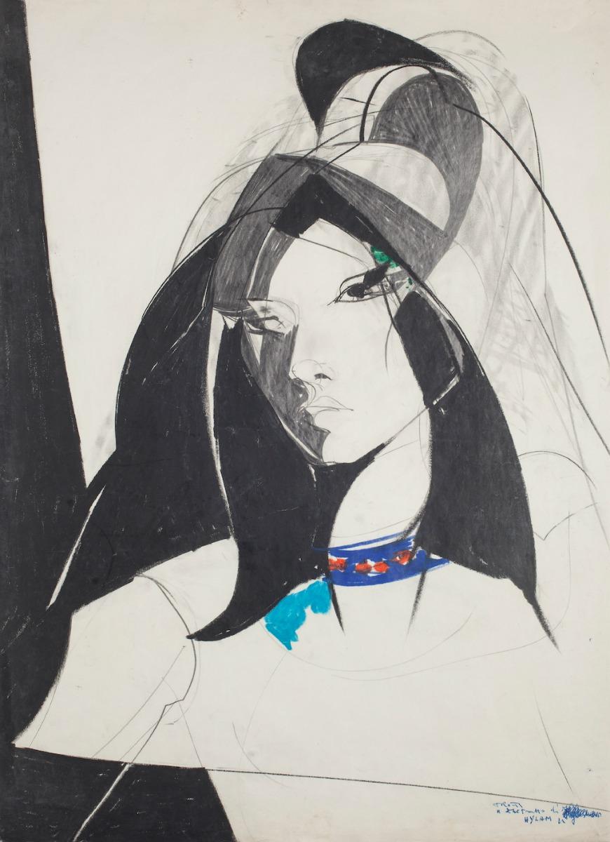 Young Woman - Lithograph by Sandro Trotti - 1980