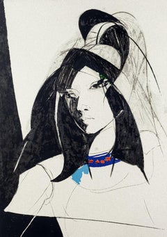 Young Woman - Original Lithographie von Sandro Trotti - 1980er Jahre