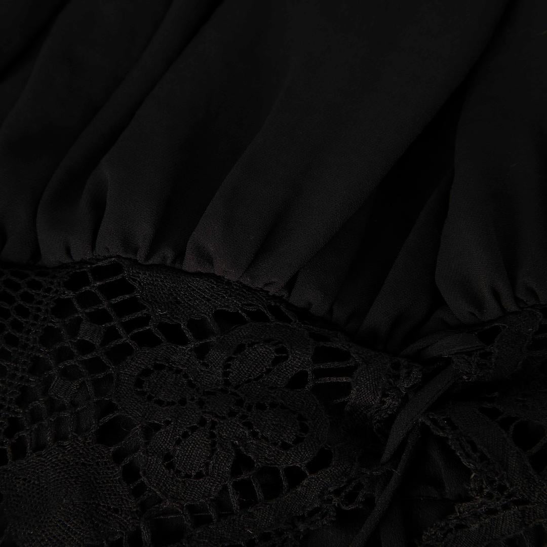Sandro V Neck Lace Panel Mini Dress Size S In Good Condition In London, GB