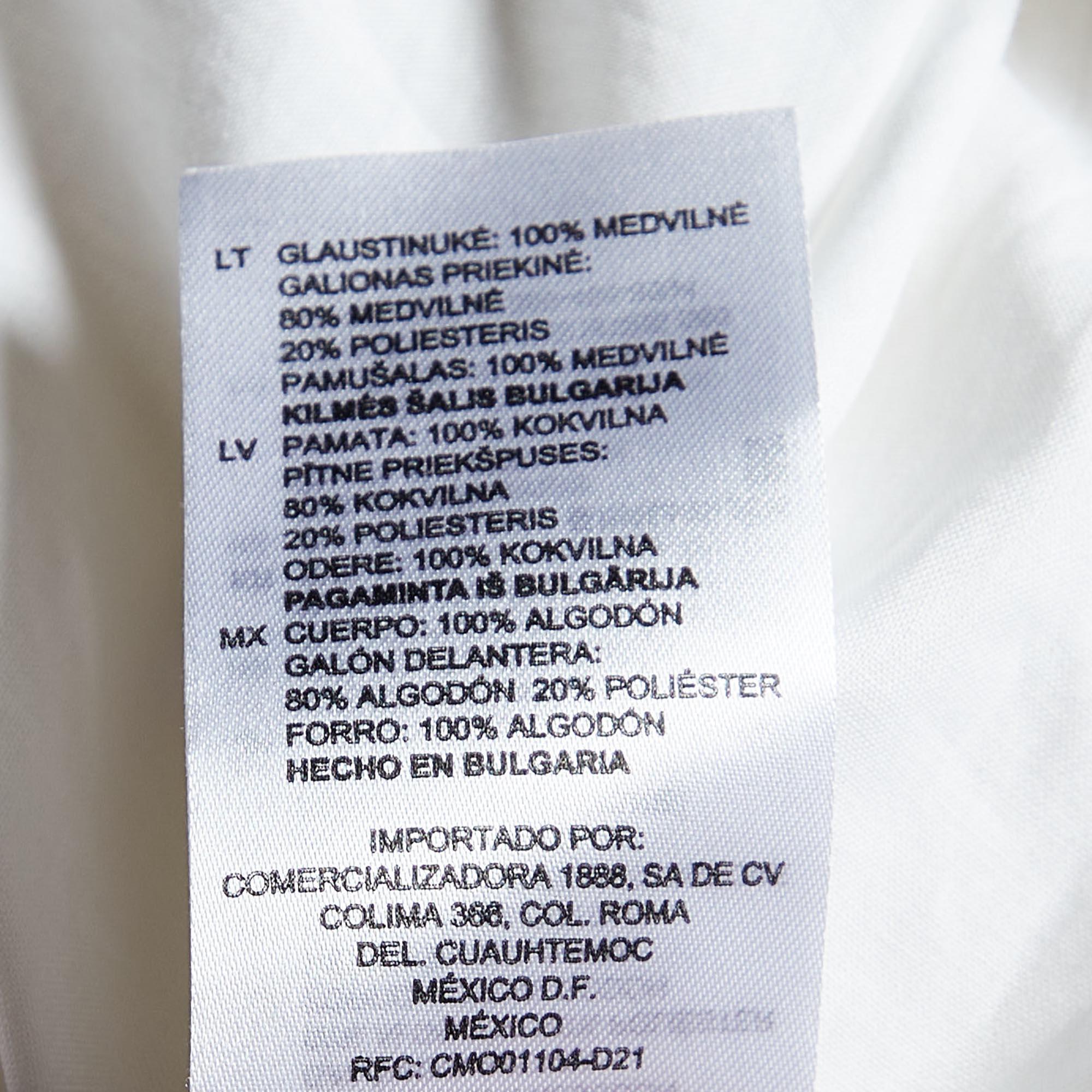 Women's Sandro White Cotton Applique Detail Belted Mini Dress S For Sale