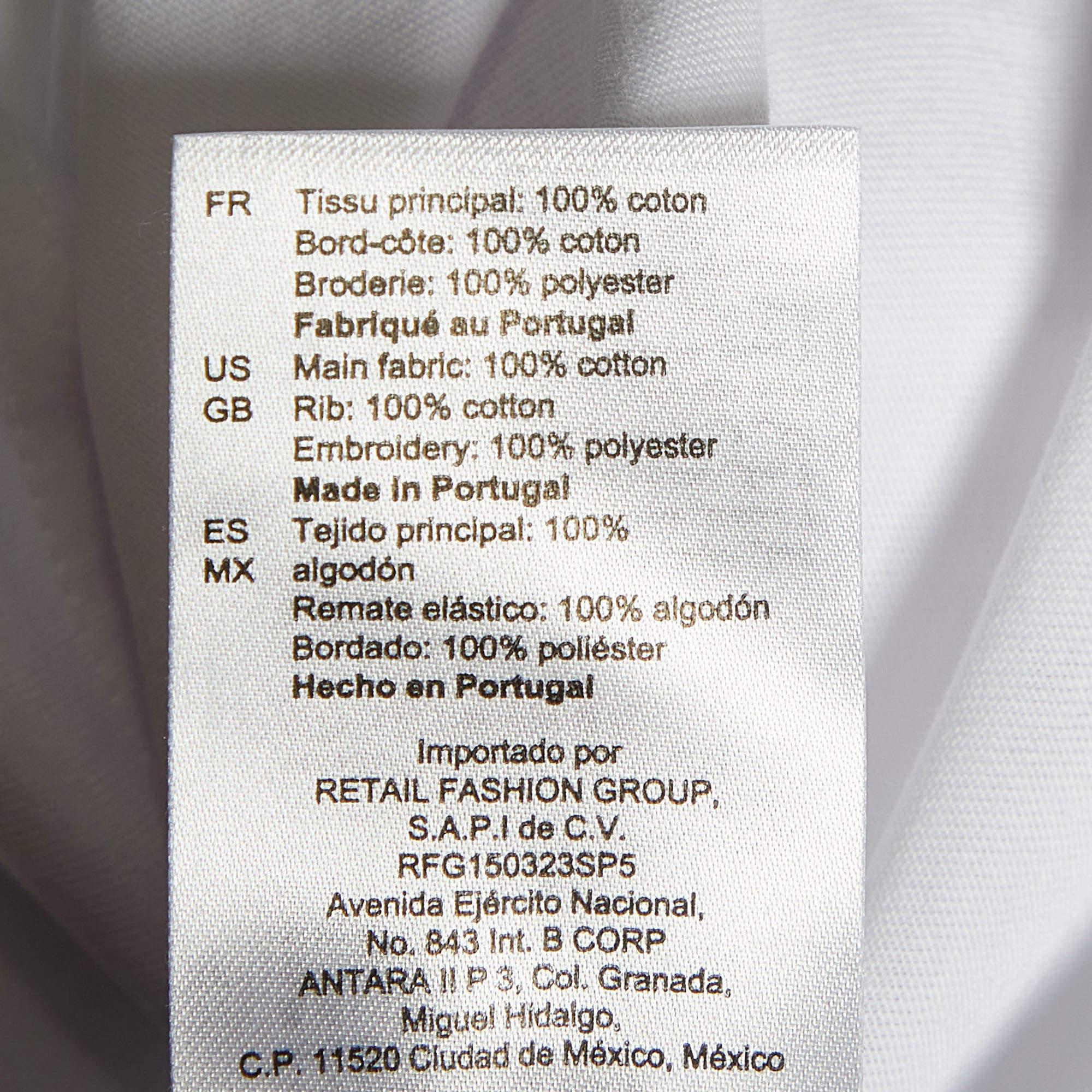 Sandro White Cotton Hope Embroidered Crew Neck T-Shirt S For Sale 1