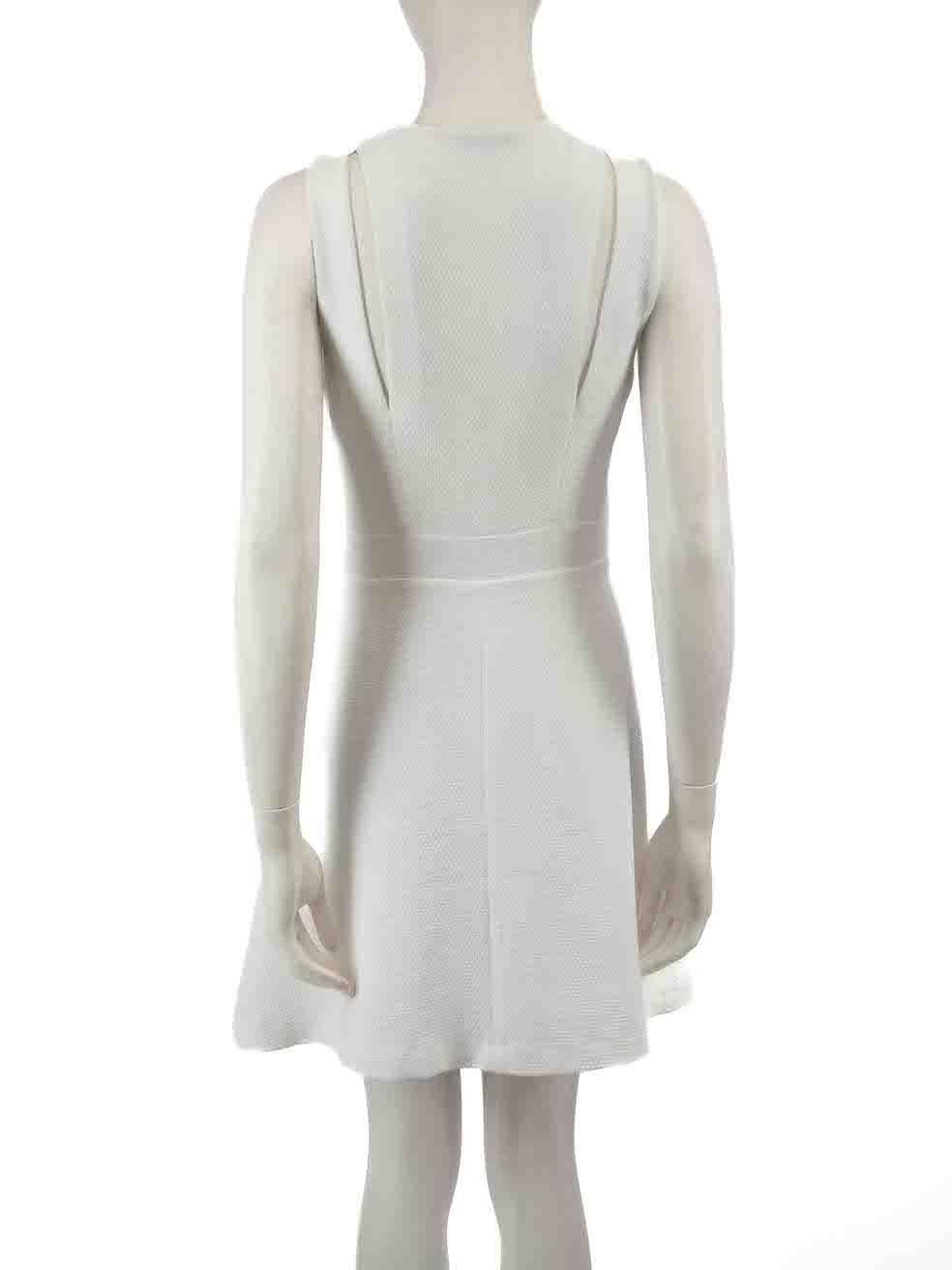 Sandro White Cut Out Detail Mini Dress Size M In Good Condition For Sale In London, GB