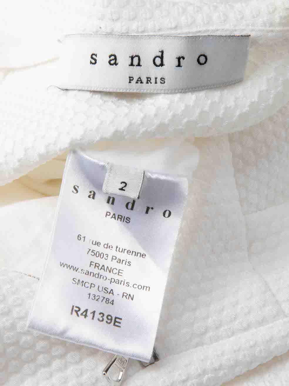 Women's Sandro White Cut Out Detail Mini Dress Size M For Sale