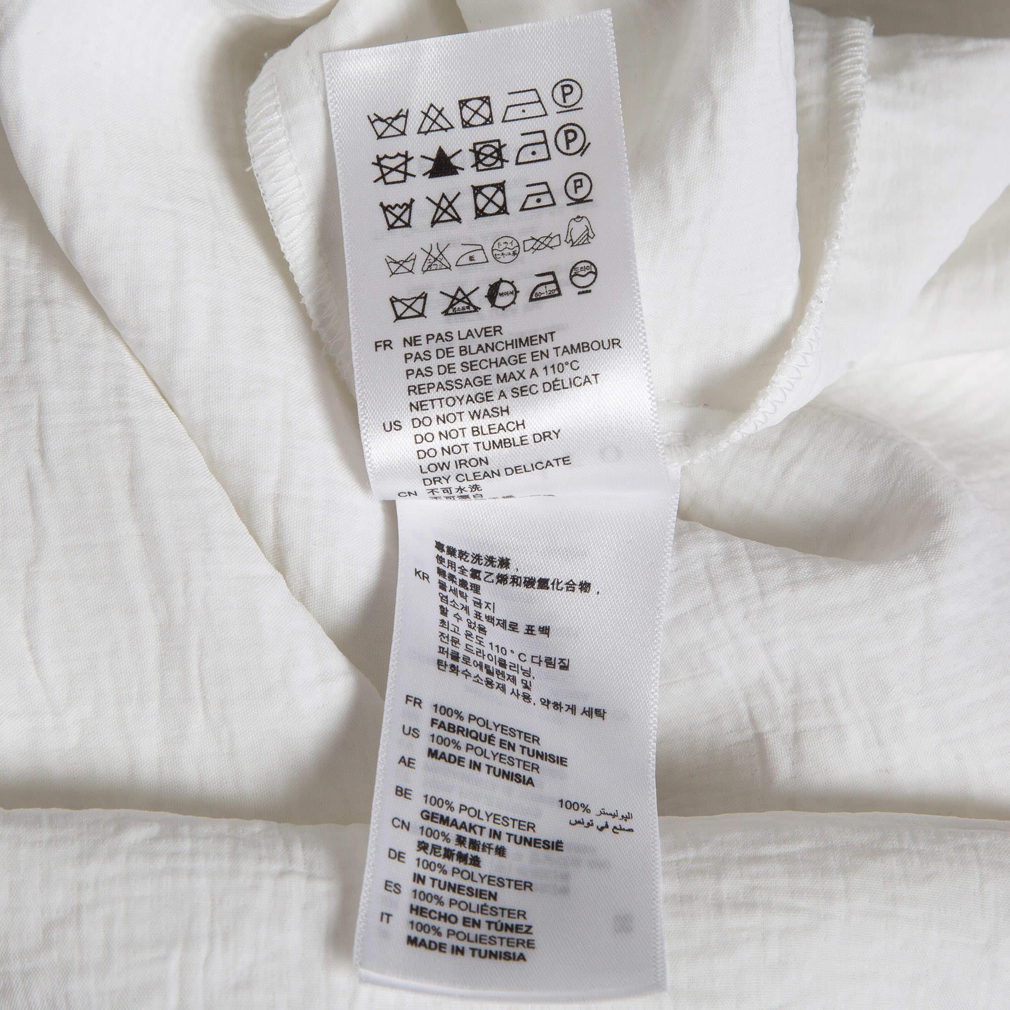 Sandro White Gauze Long Sleeve Top S For Sale 1