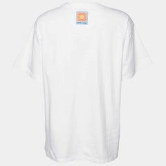 Sandro White Graphic Print Cotton Crew Neck T-Shirt M
