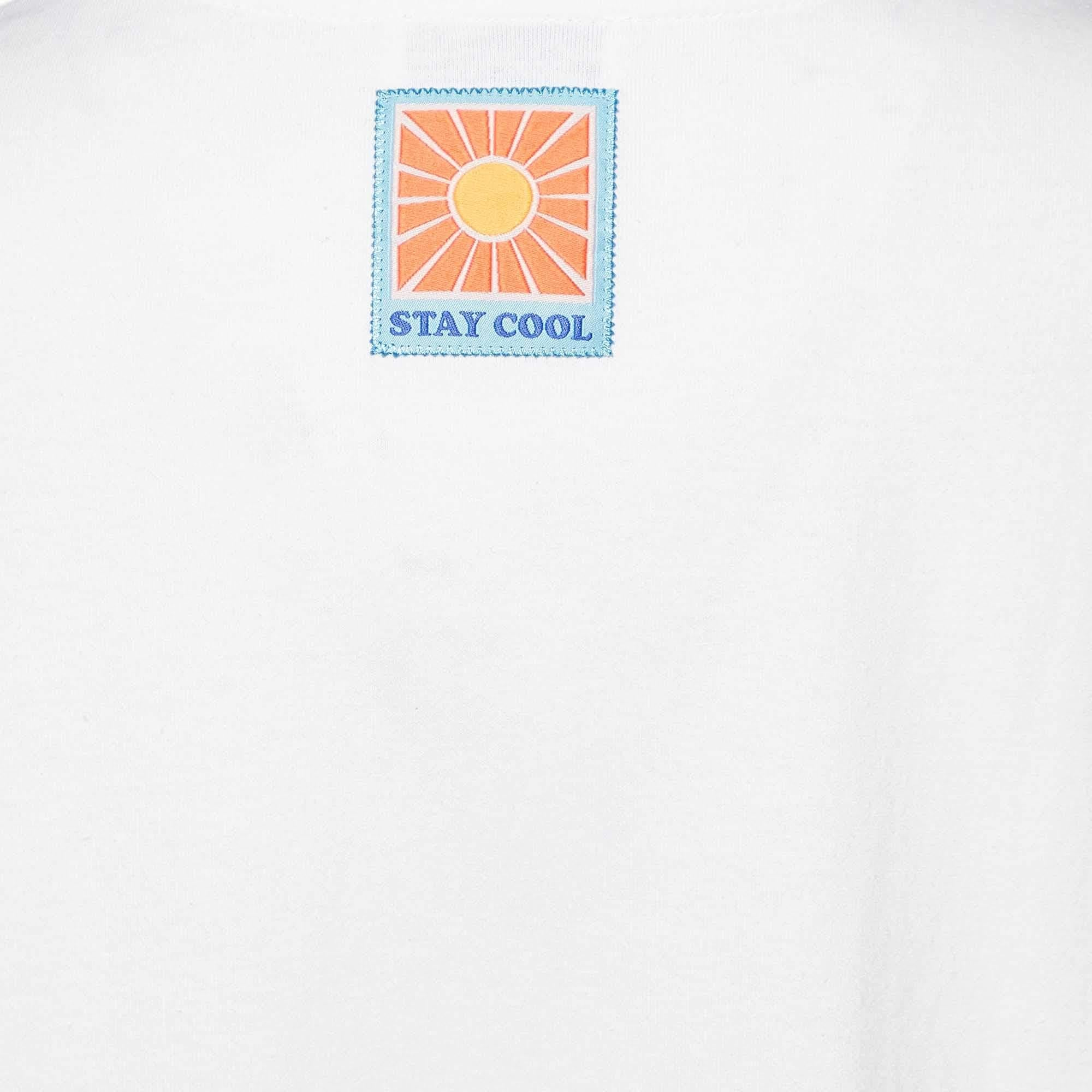 Sandro White Graphic Print Cotton Crew Neck T-Shirt M In Good Condition For Sale In Dubai, Al Qouz 2