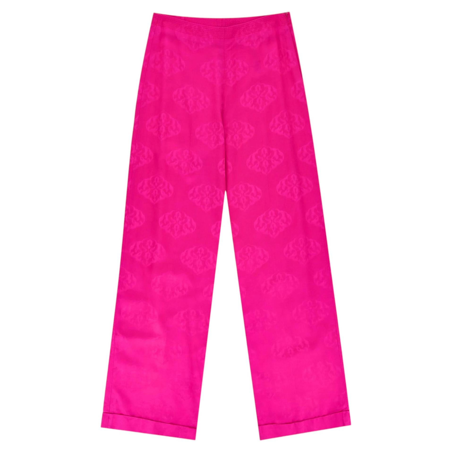 Sandro - Pantalon à jambes larges en jacquard en vente