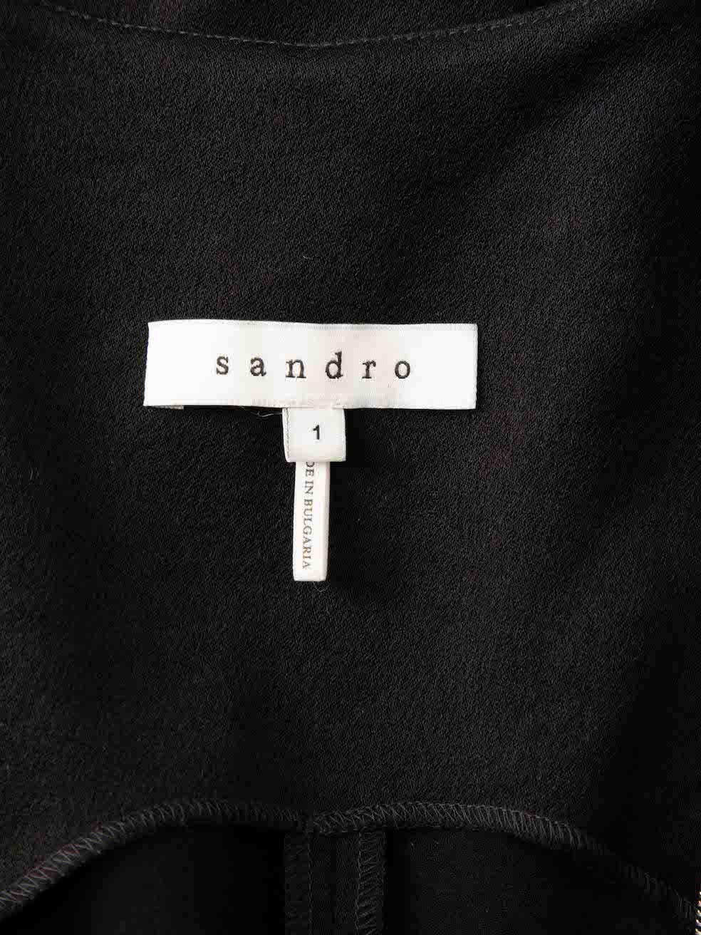 Sandro Women's Black Asymmetric Zip Ruffled Mini Dress 1