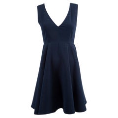 Sandro Women's Blue V Neck Sleeveless Knee Length Dress