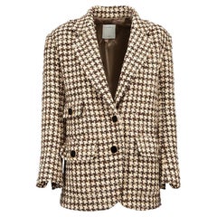 Sandro Women's Brown Houndstooth Blazer