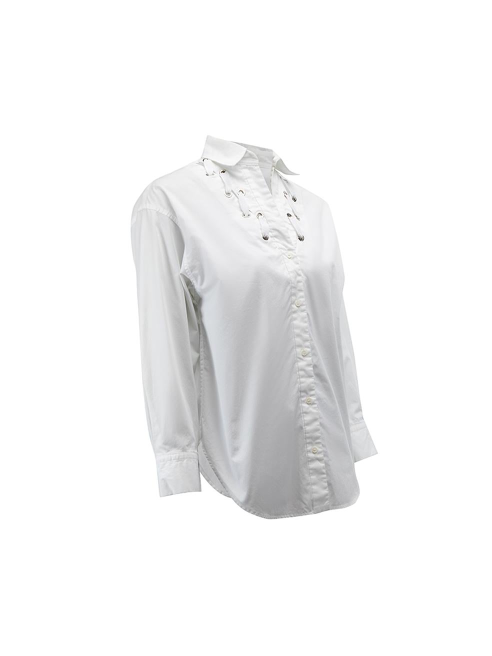 CONDITION is Very good. Minimal wear to top is evident. Minimal wear to the outer fabric where some marks can be seen on the left side and bottom of the top on this used Sandro designer resale item. 



Details


White

Cotton

Mid sleeves