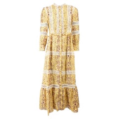 Sandro - Robe chemise midi à fleurs jaunes pour femme