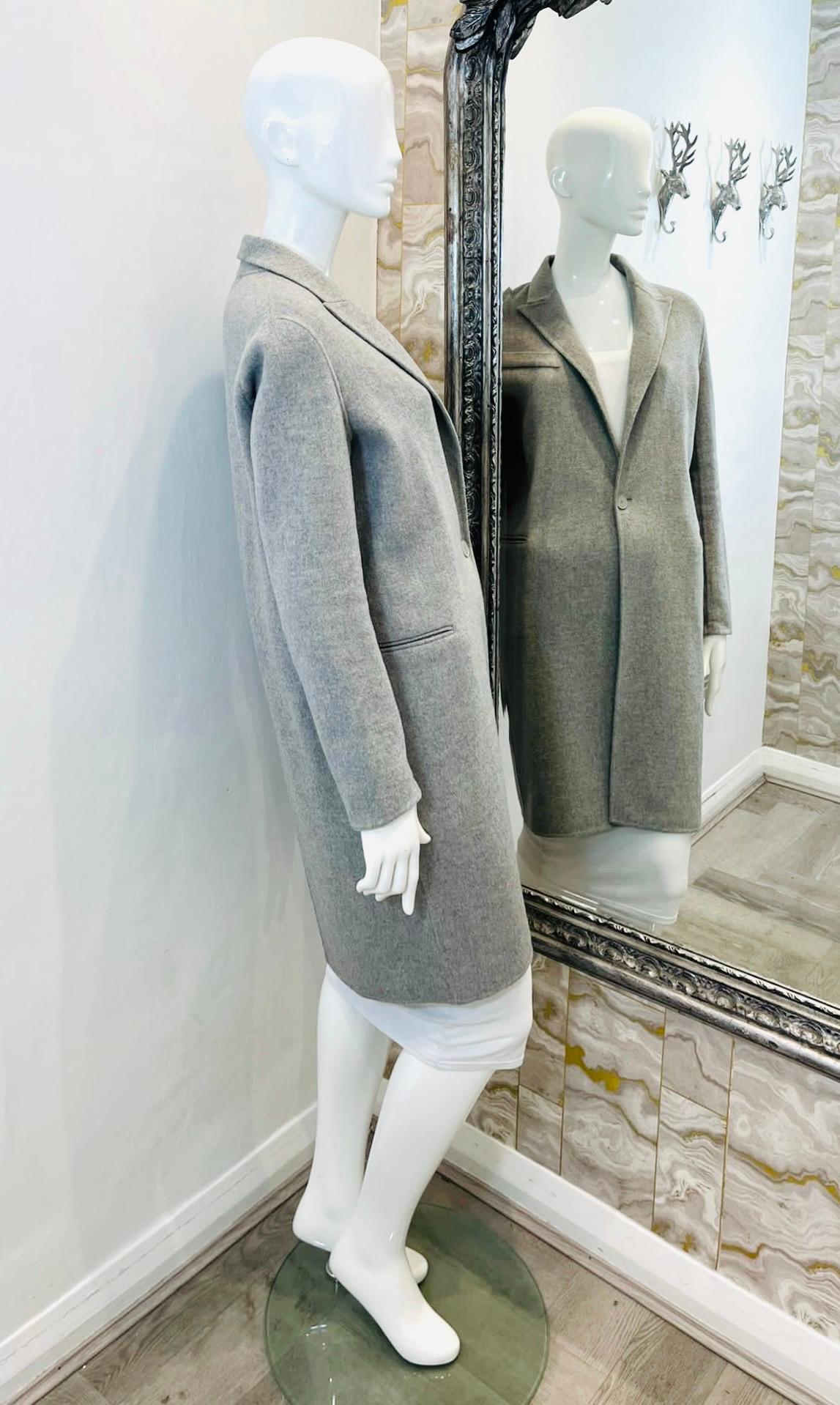 Gray Sandro Wool Coat For Sale