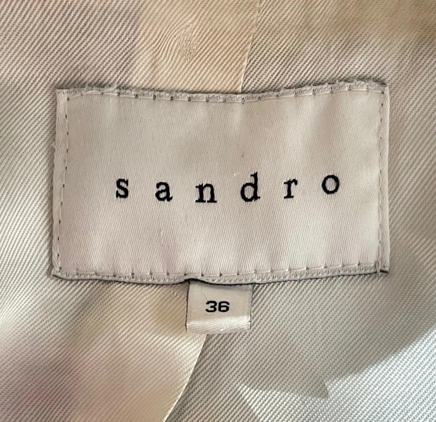 Women's Sandro Wool Coat With Rabbit Fur Front For Sale