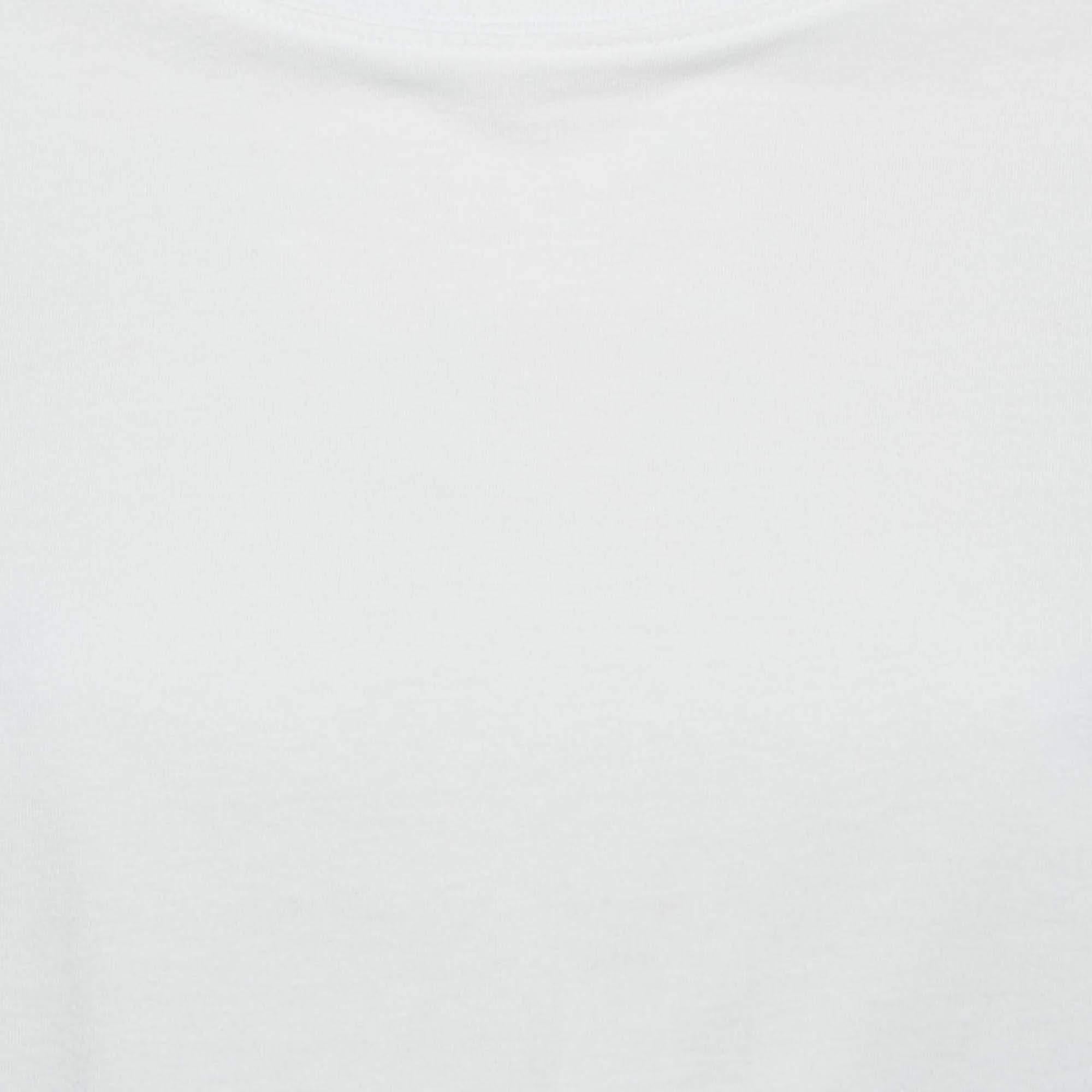 Grigio Sandro x Louis Barthelemy Top Dimi in maglia di cotone e raso stampato bianco/giallo M. I. in vendita