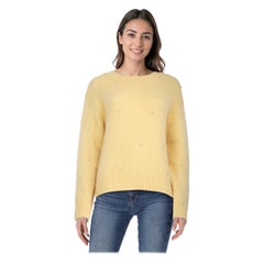Sandro Yellow Mohair Crystal Embellished Jumper Size S