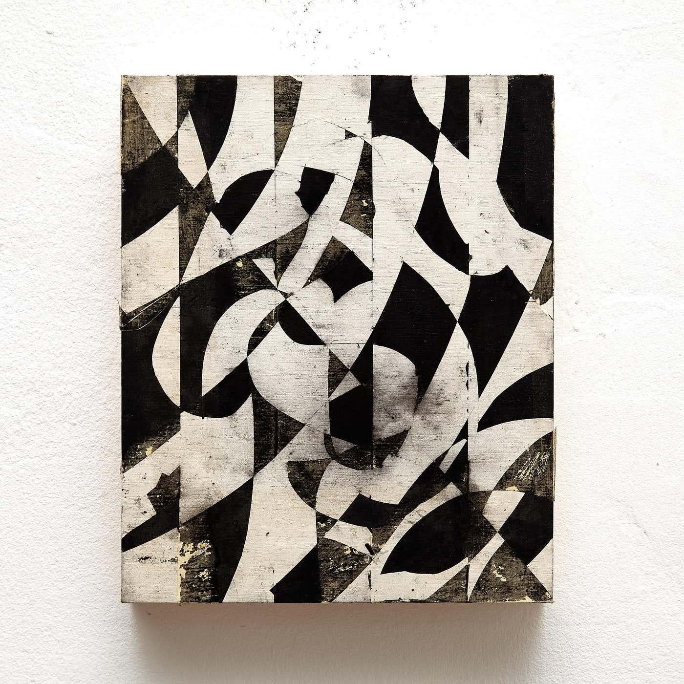 Discover the timeless allure of Sandro's Abstract Paint, a captivating artwork crafted circa 2015 in Germany. This piece seamlessly blends the contemporary with the classic, showcasing the artist's mastery in using mixed media on wood to create a