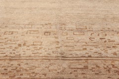"Sandscript" Modern Geometric Warm Tan With Brown Carpet by Doris Leslie Blau
