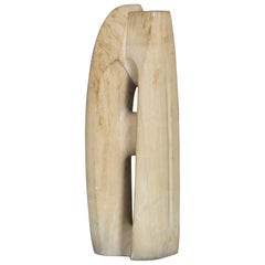Sandstone Abstract Sculpture Signed "Dan", France, 1974