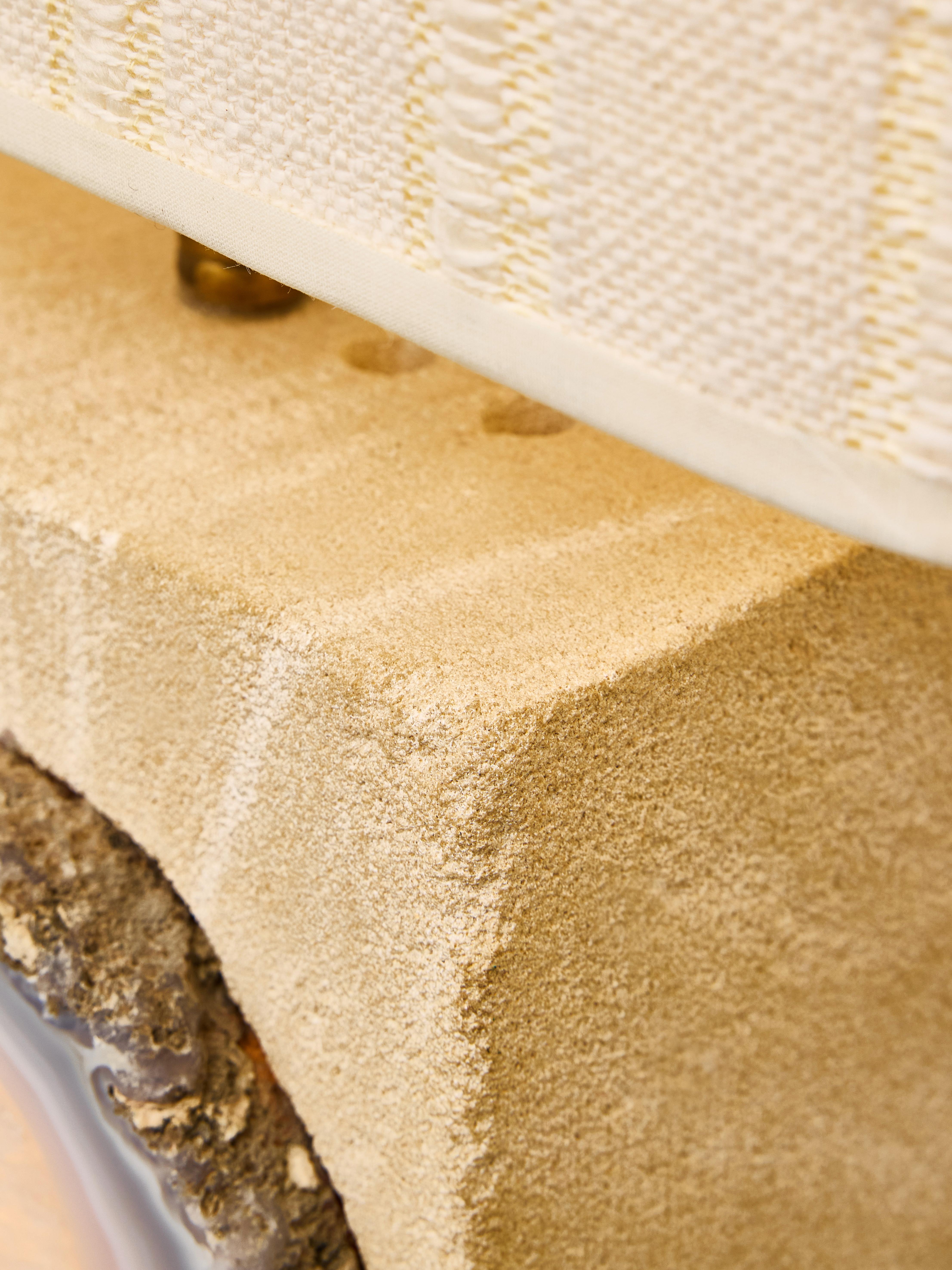 Sandstein und Achat Vintage Tischlampe im Angebot 1