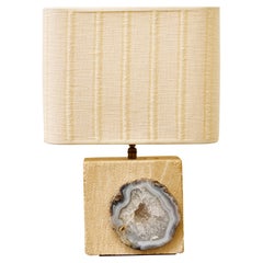 Lámpara de mesa vintage de piedra arenisca y ágata