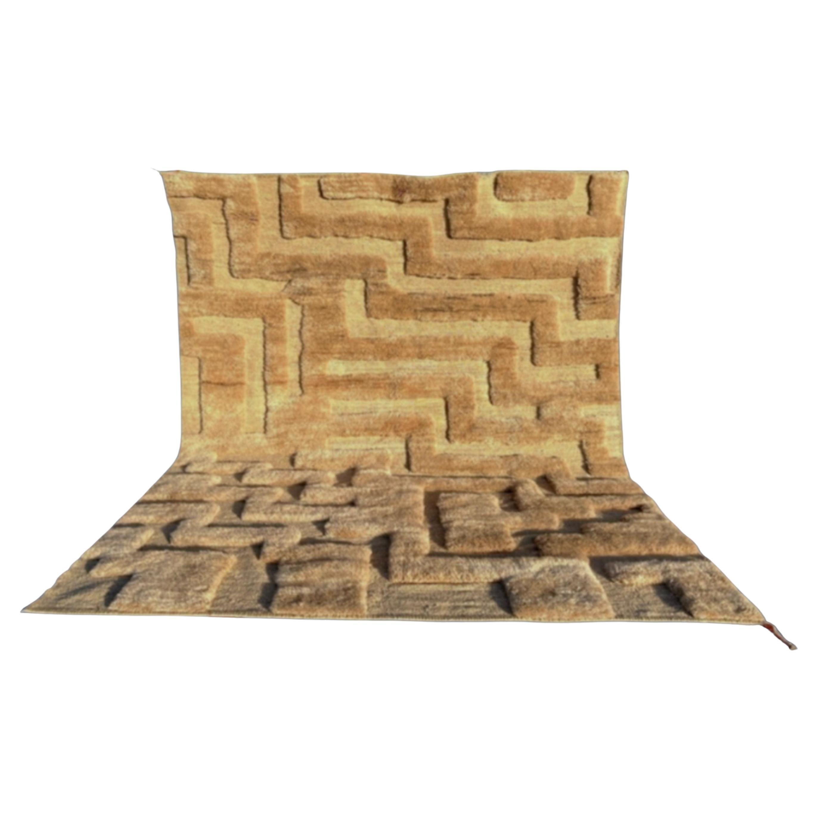 SANDSTONE Berber Wool Rug Modern Handwoven Large Minimalist Contemporary