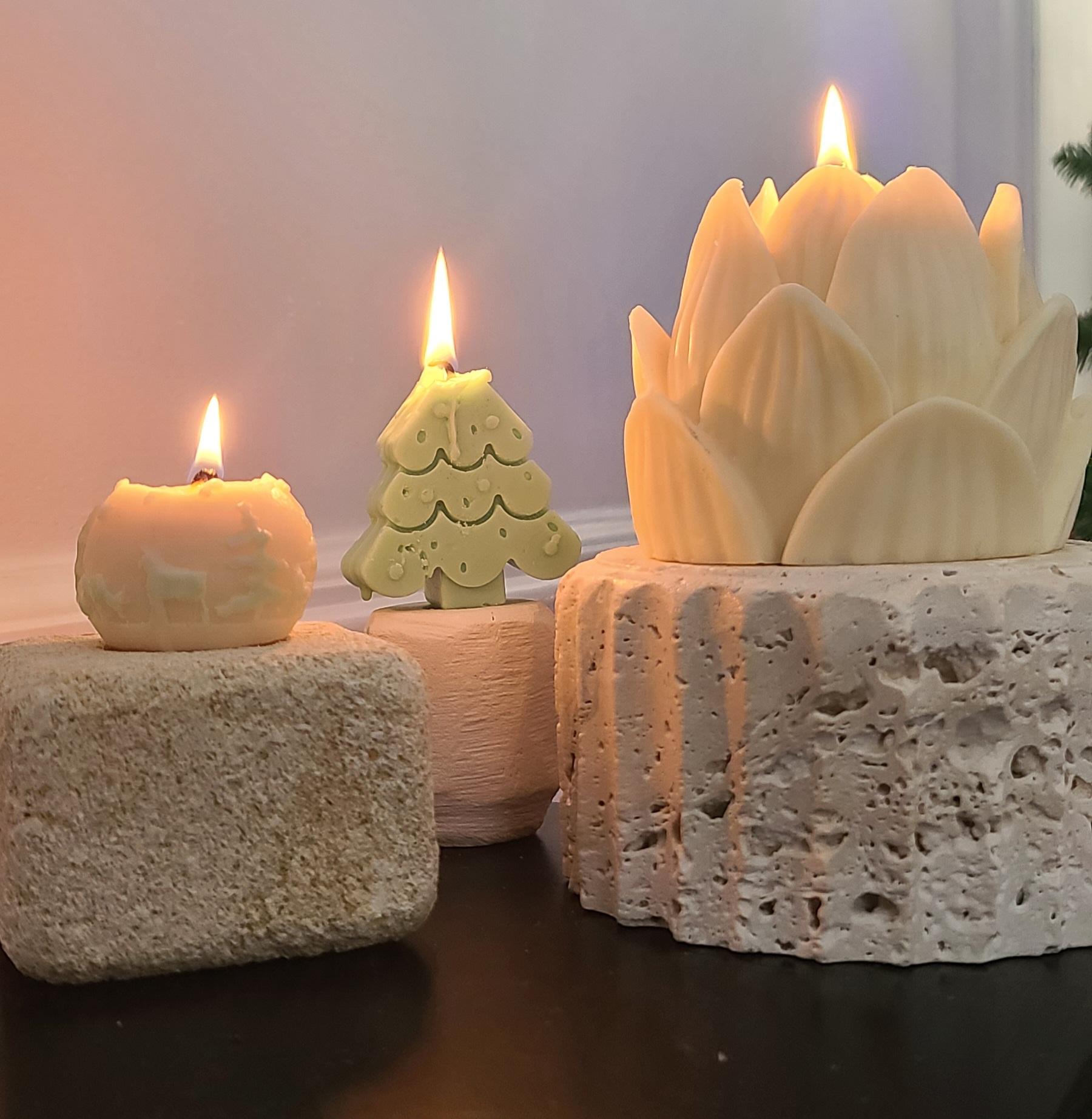 Sandstein-Kerzenständer im Zustand „Neu“ im Angebot in Maywood, NJ