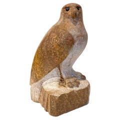 Vintage Sandstone Carving of a Peregrine Falcon