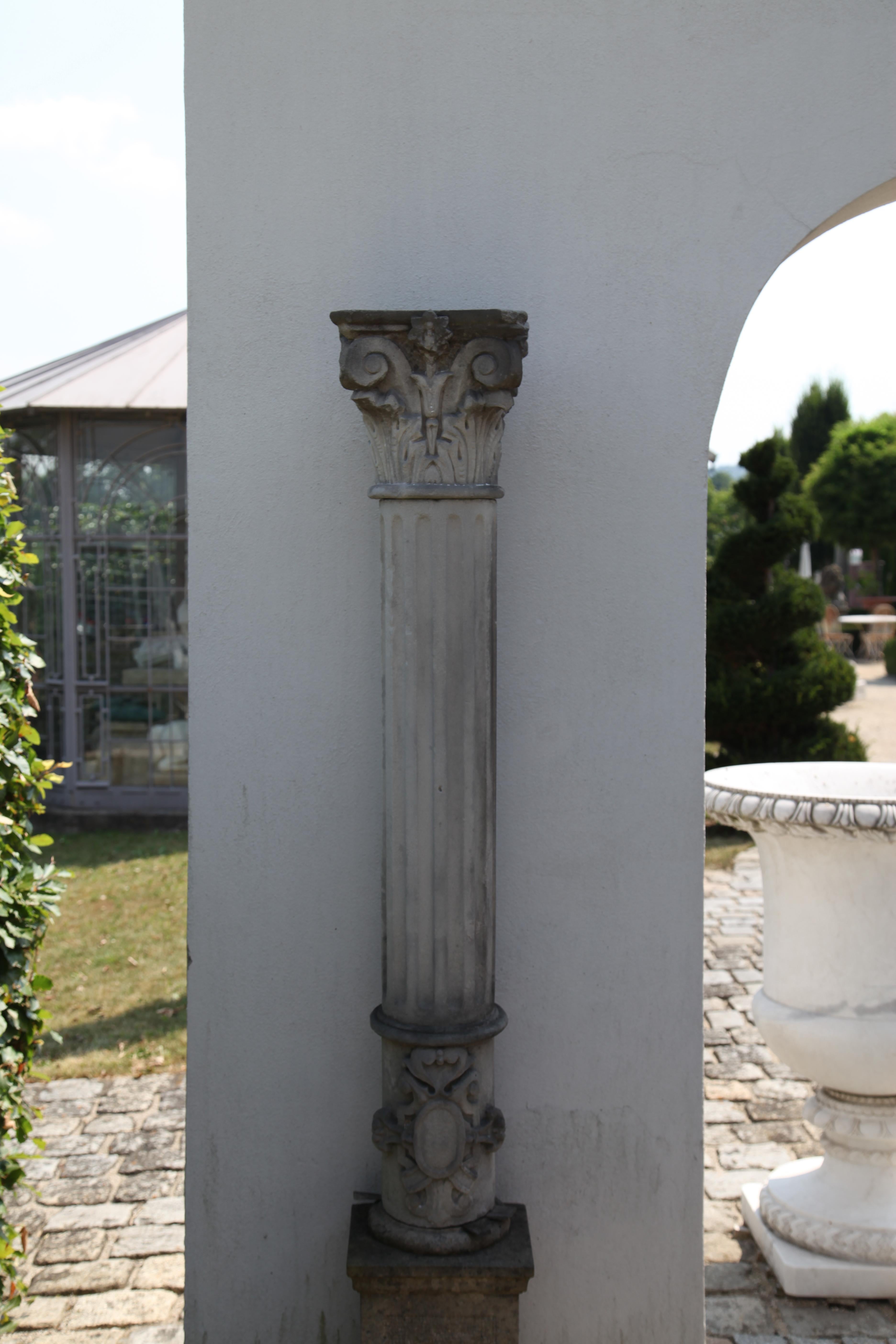 Revival Sandstone Column, Second Half of the 19th Century For Sale
