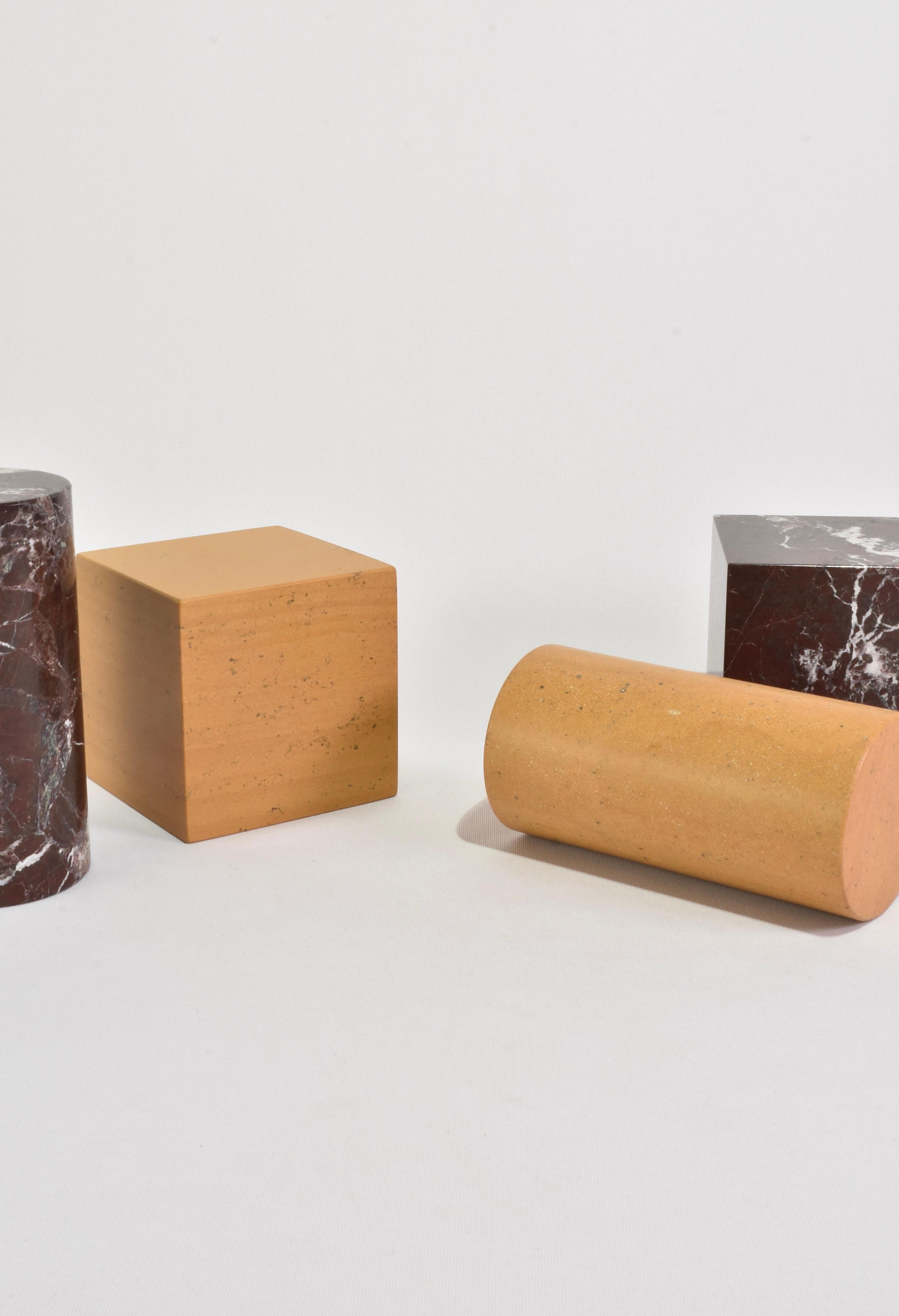Sandstone Cube Bookend In New Condition In Richmond, VA