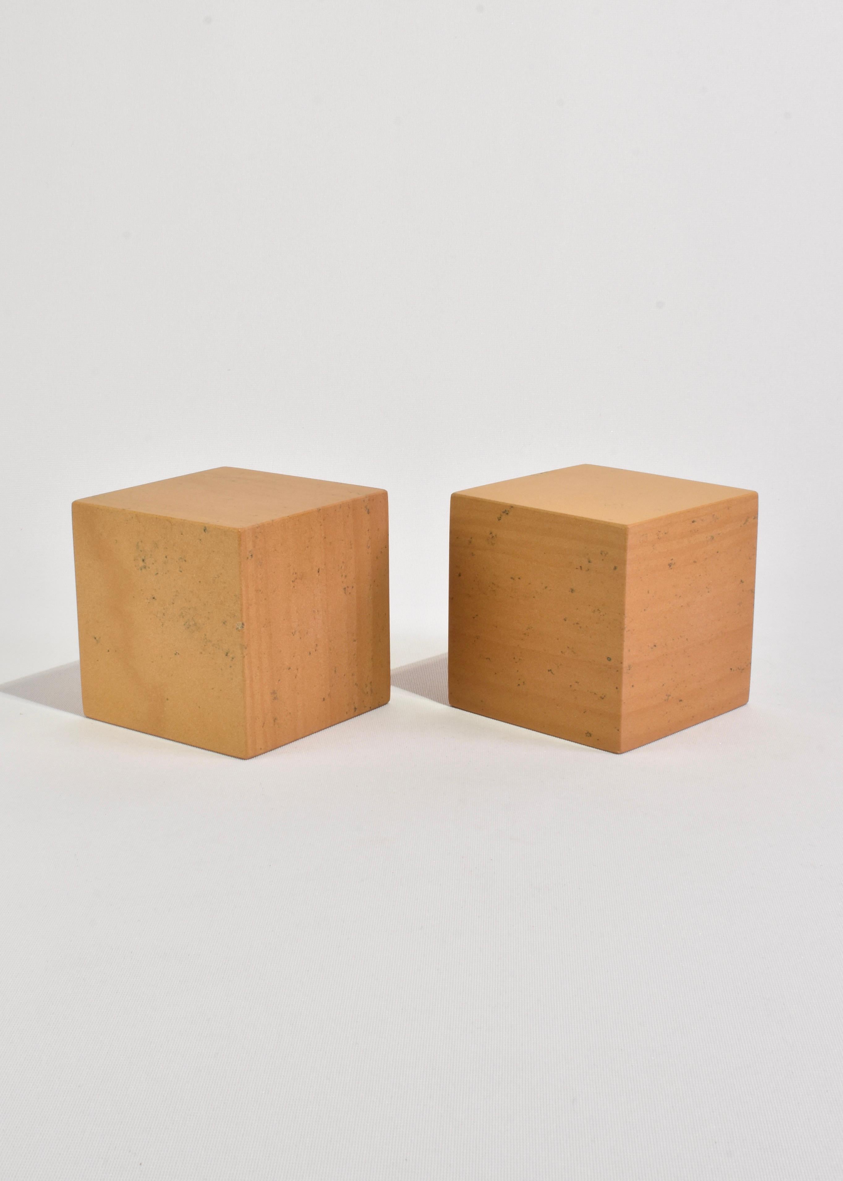 Sandstone Cube Bookend For Sale 1