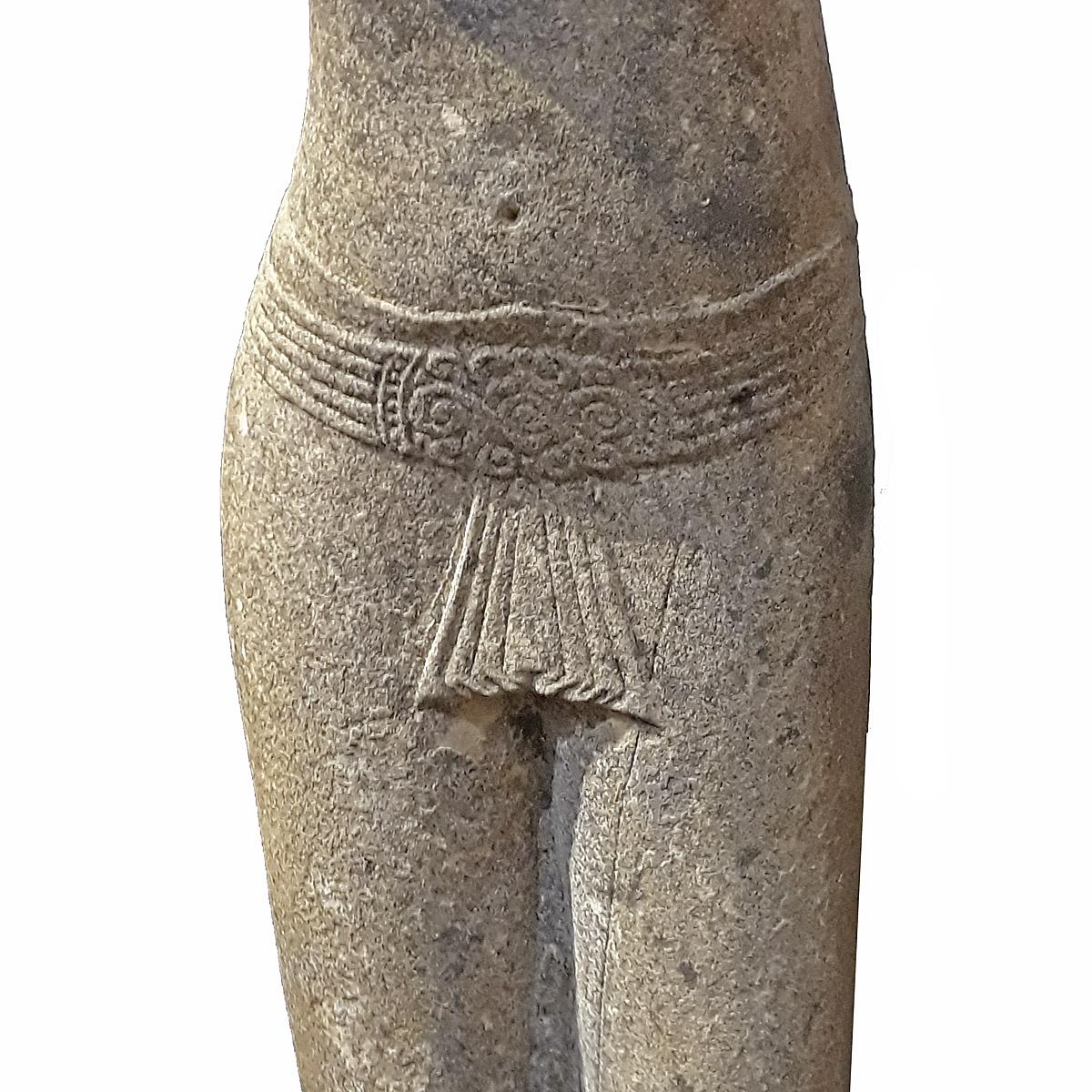 Hand-Carved Sandstone Female Sculpture, Late 20th Century 5