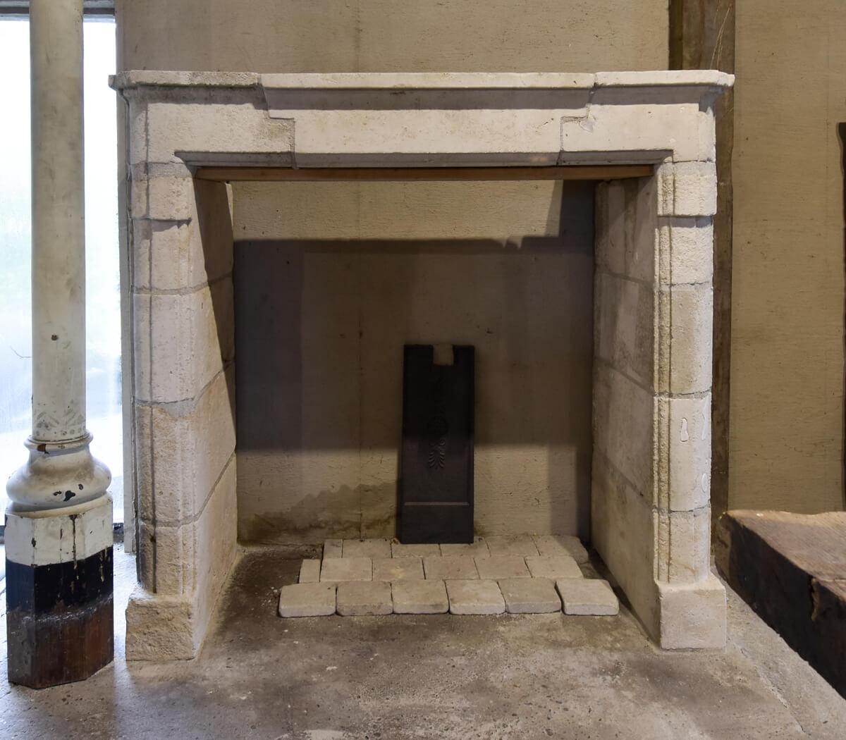 Beautiful sandstone fireplace mantel to place around the chimney.