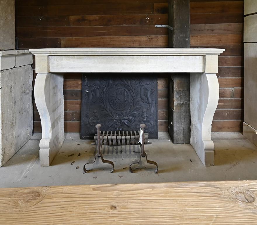 French Sandstone fireplace mantel 19th Century For Sale