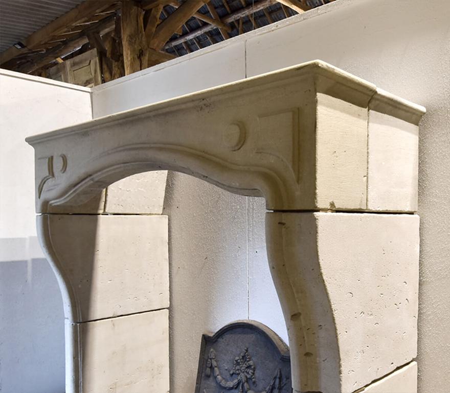 Sandstone fireplace mantel 19th Century For Sale 1