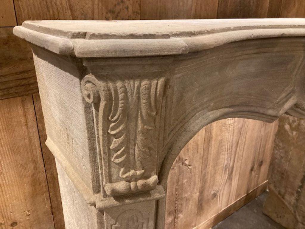 French Sandstone Fireplace Mantel, dating from the 18th Century For Sale