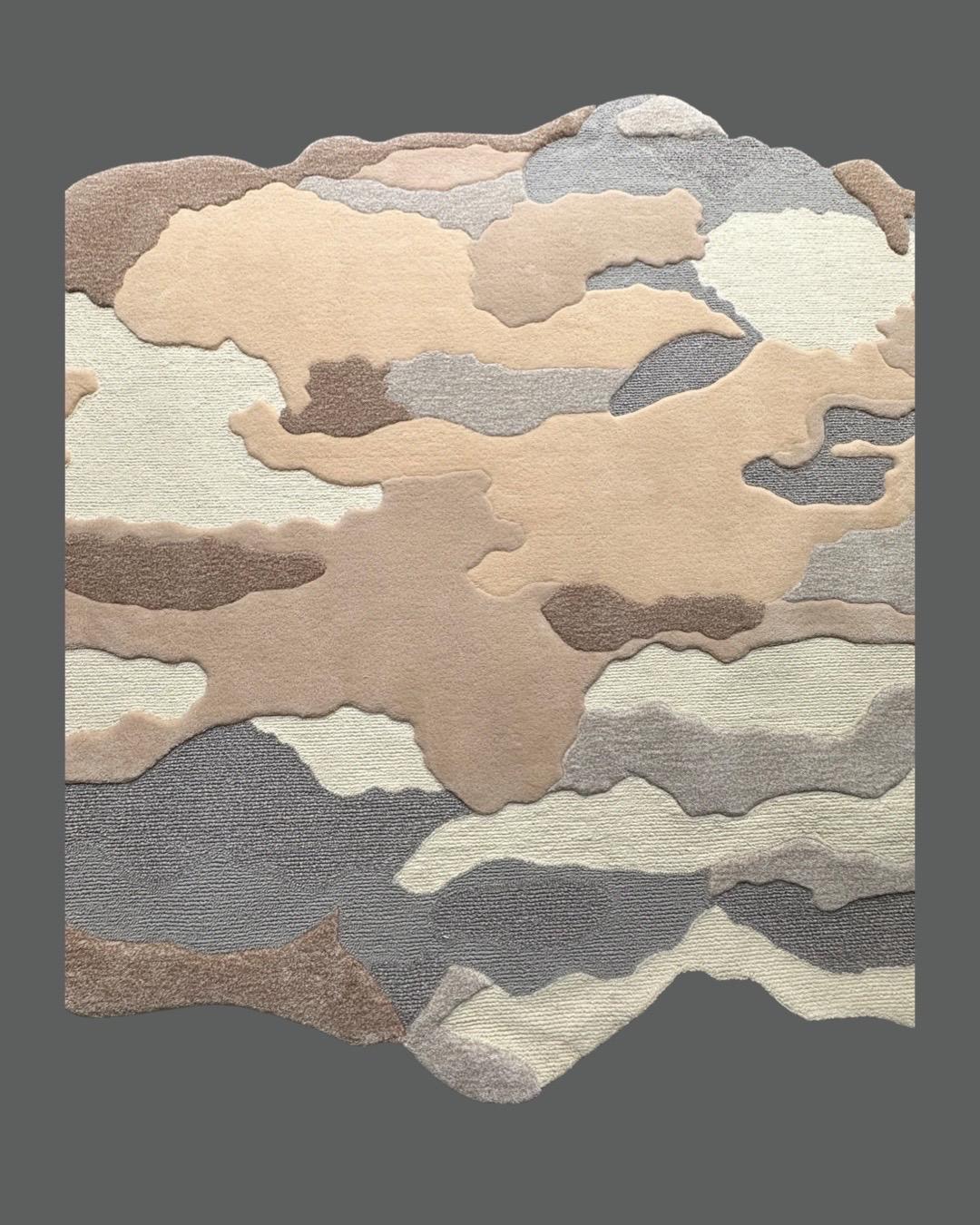 Moderne Tapis abstrait Sandstone Flow de RAG Home en vente