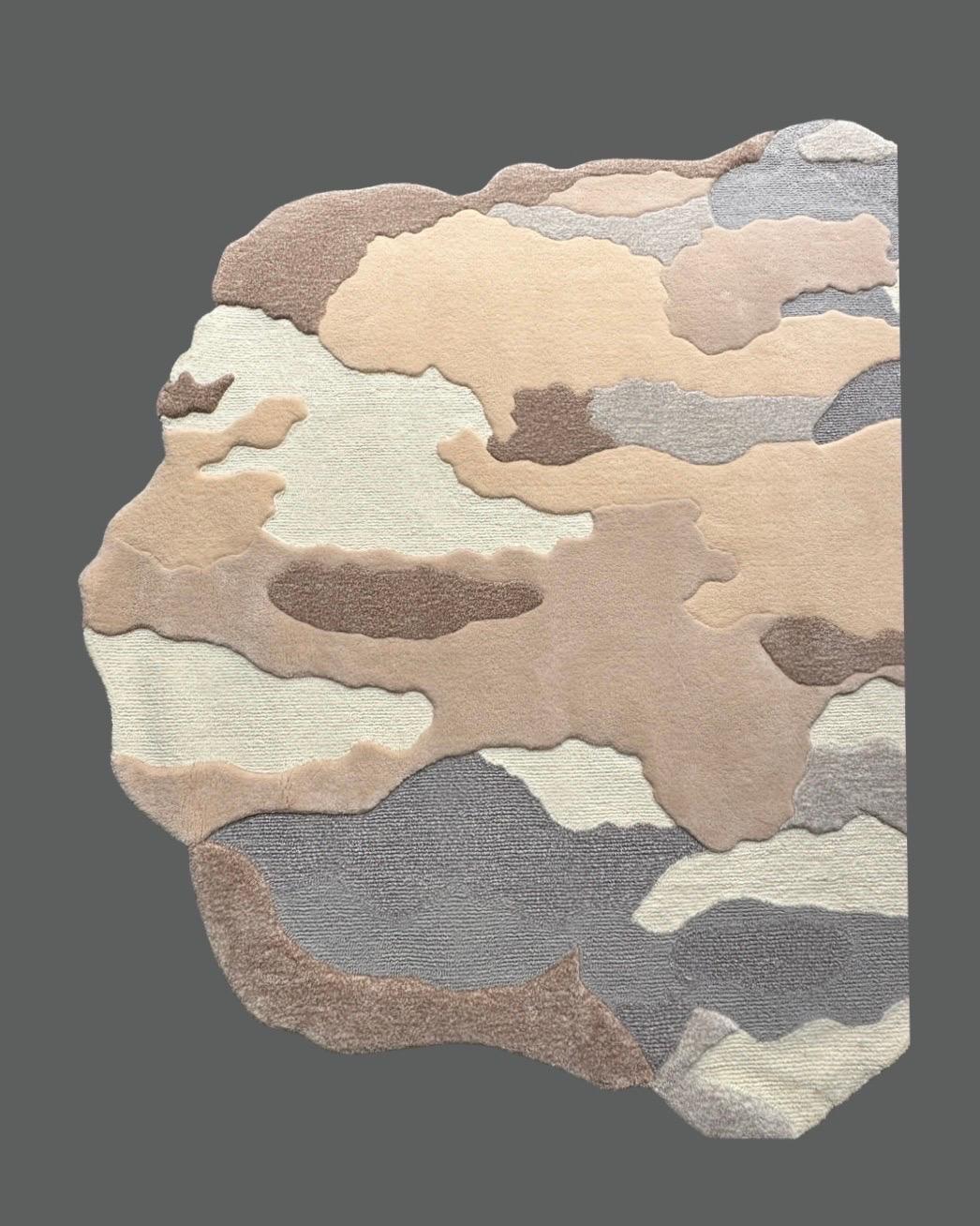 Indonésien Tapis abstrait Sandstone Flow de RAG Home en vente