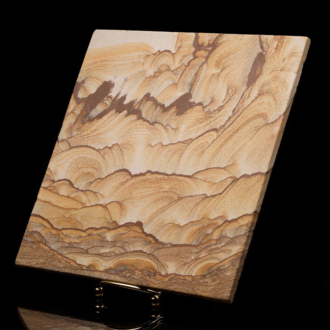 For billions of years, sand swept over sand in the desert and was compressed to make this sandstone that displays lines and shapes to the effect of a landscape painting. From southwest New Mexico, this is truly unique, displayable natural art. The