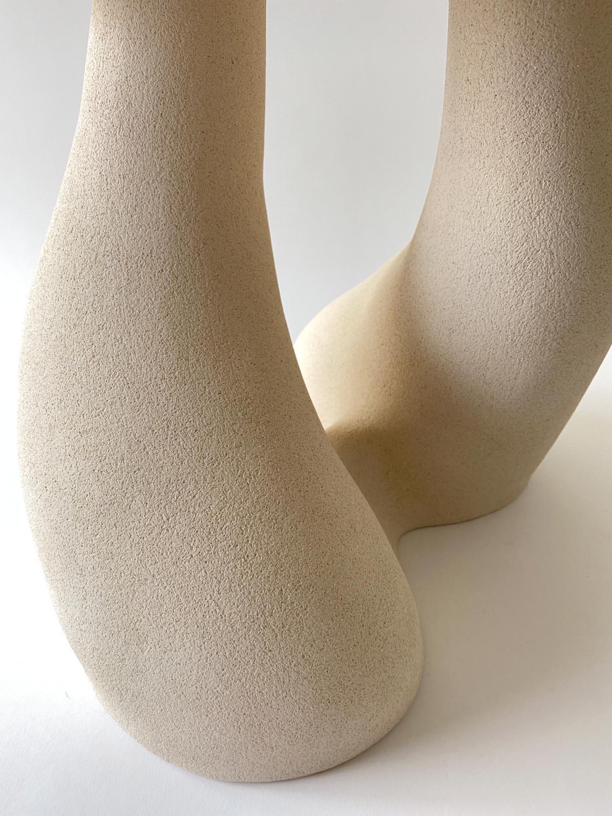 Sandstone Gabrielle Side Table Handsculped by Hermine Bourdin 7