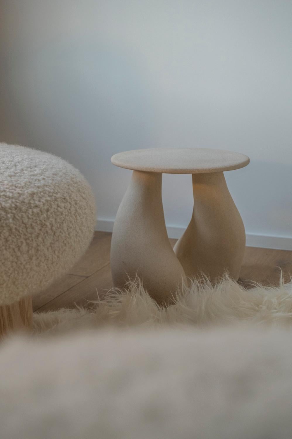 Sandstone Gabrielle Side Table Handsculped by Hermine Bourdin 8
