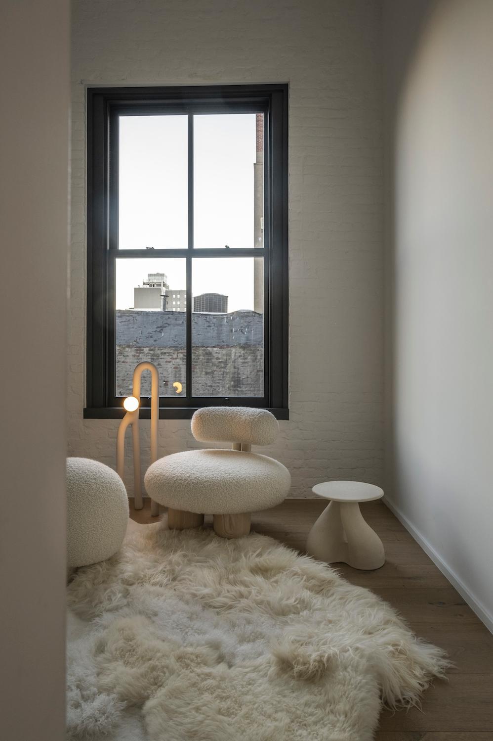 Sandstone Gabrielle Side Table Handsculped by Hermine Bourdin 10