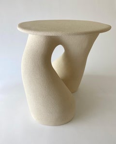 Sandstone Gabrielle Side Table Handsculped by Hermine Bourdin