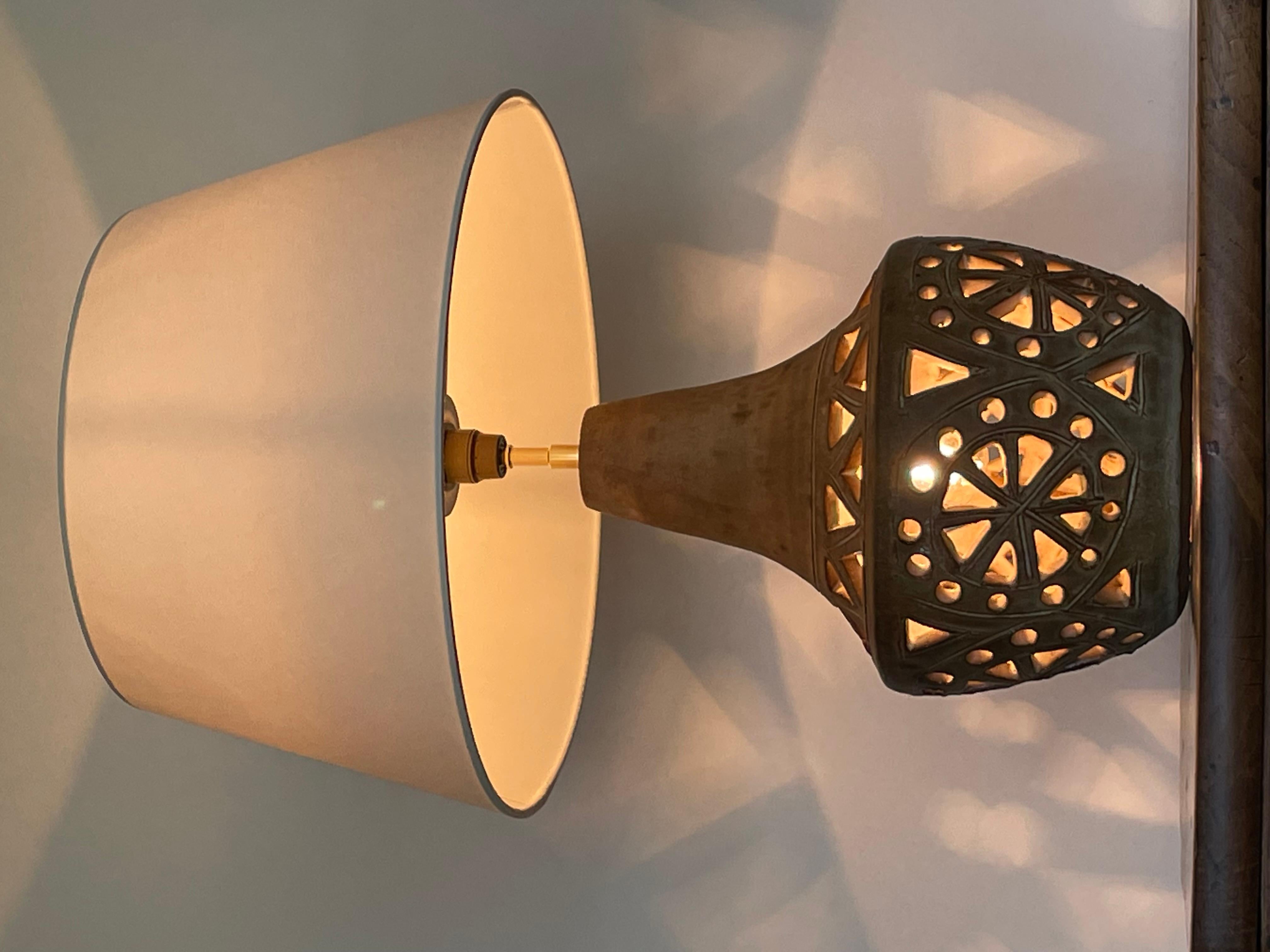 Sandstone lamp signed agnes escala 5